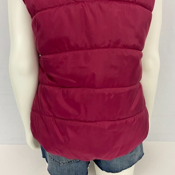 Free Country Puffer Vest Jacket Women's Sz M Full Zipper Pockets Burgundy Black - Picture 9 of 11